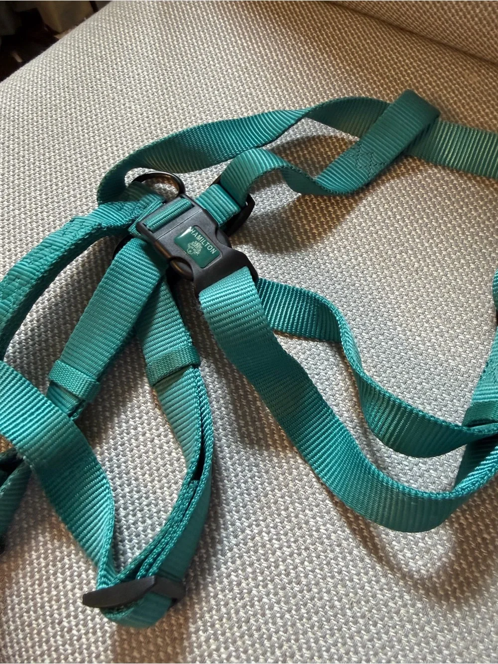 Hamilton Teal Nylon Dog Harness with Plastic Buckle